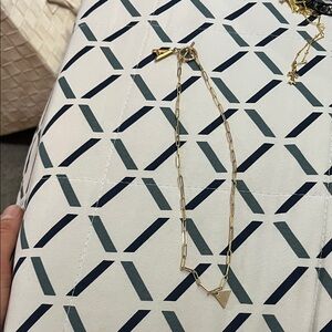 Gold Chain Necklace with Triangle Pendant